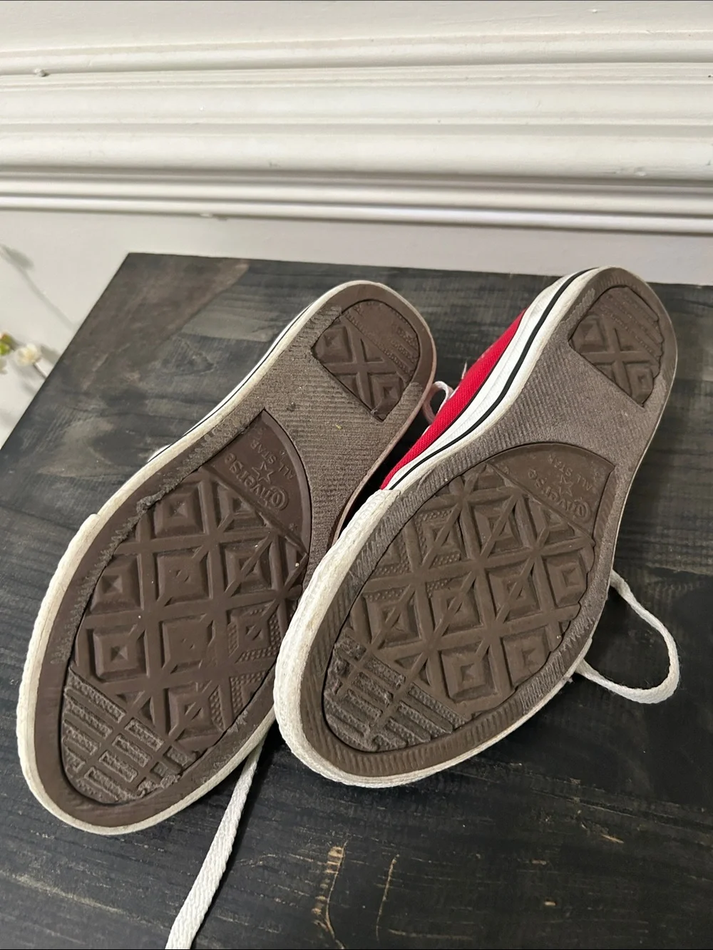 Kids Red Canvas Low-Top Sneakers